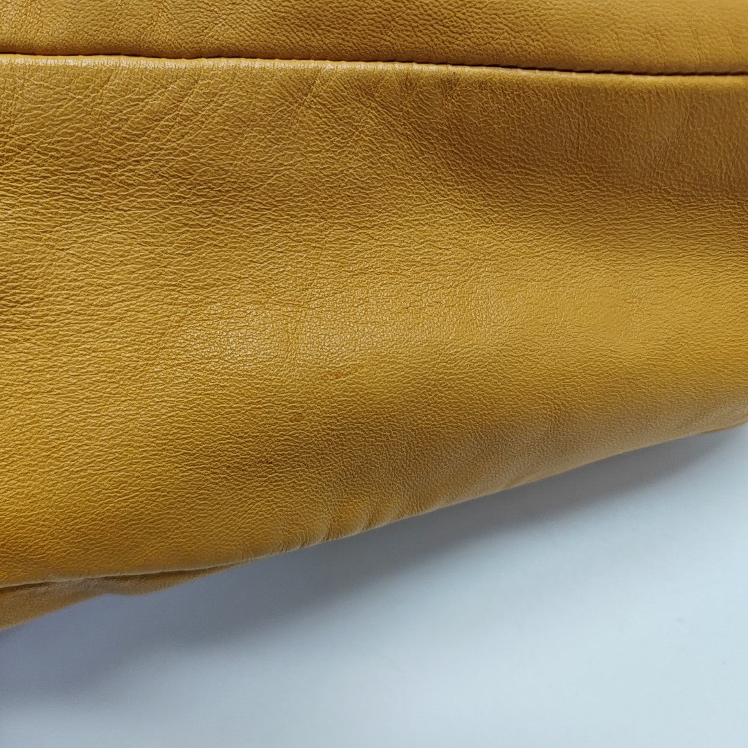Calfskin Top Handle Bag Yellow
