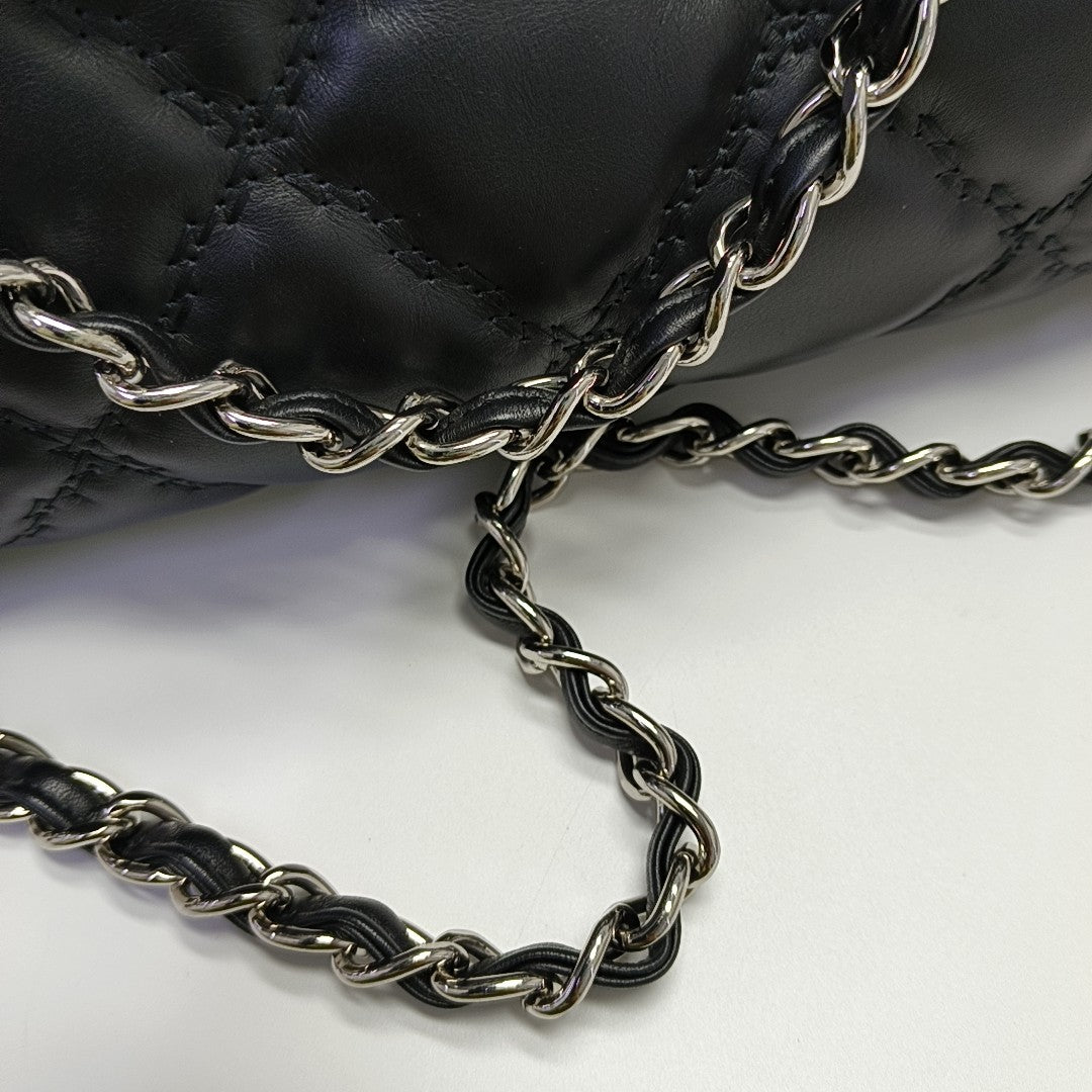 Quilted Calfskin Shoulder Bag Black