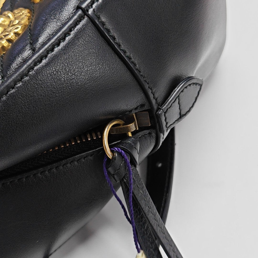 Quilted Calfskin Backpack Black