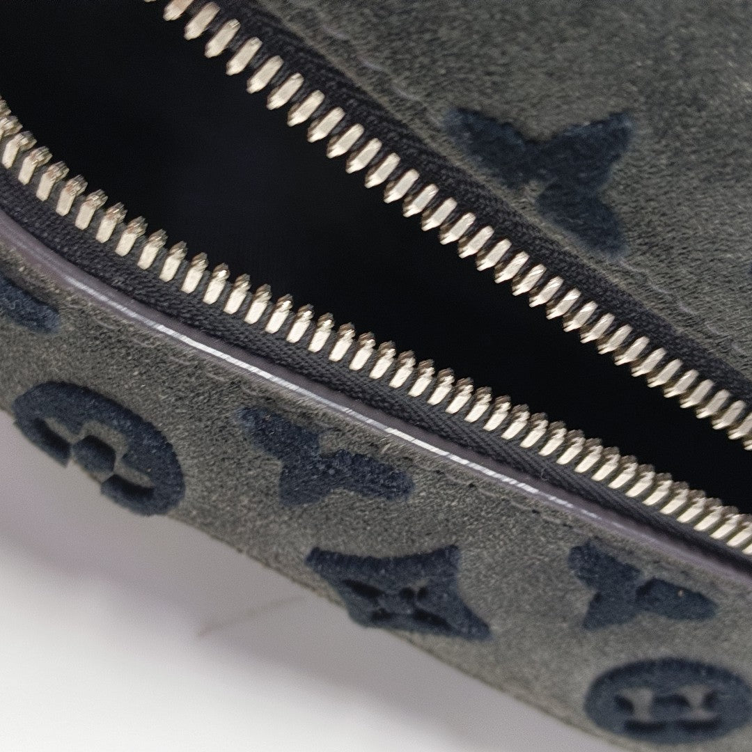 DEAUVILLE Monogram Suede Gray