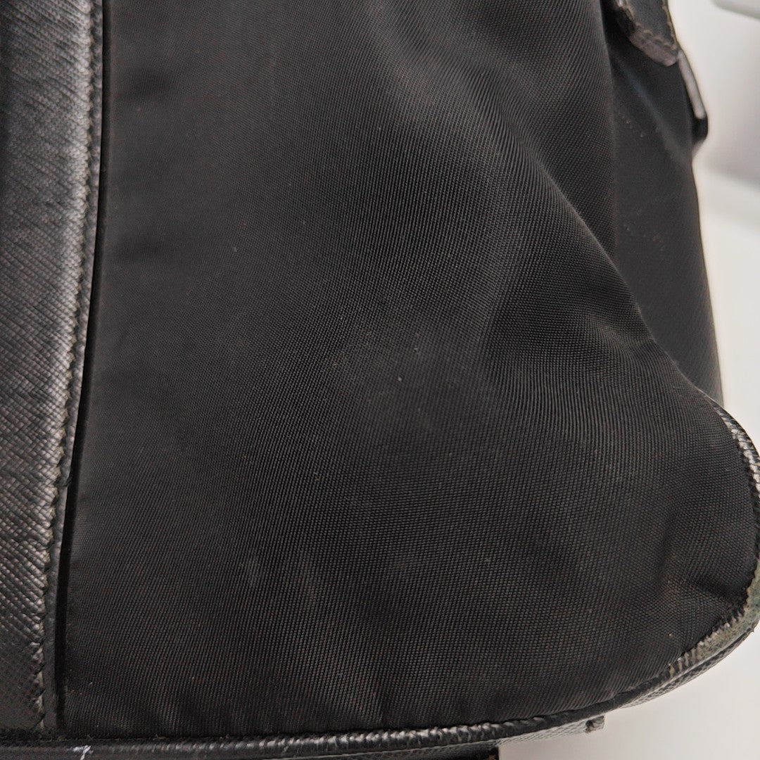 Nylon Top Handle Bag Black