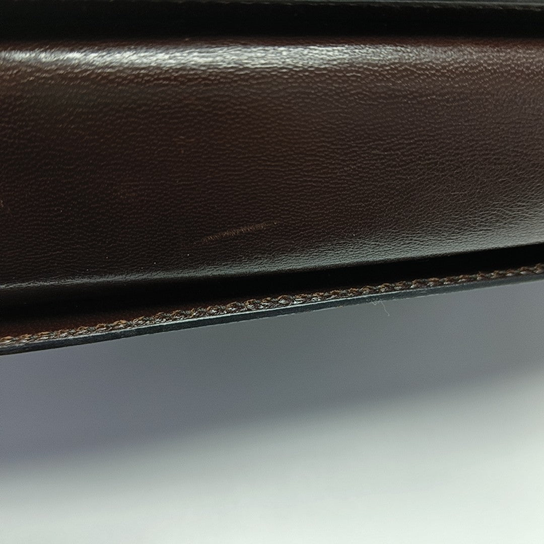 Calfskin Top Handle Bag Brown