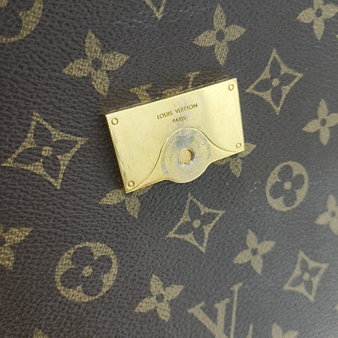 CLUNY MM Monogram Coated Canvas Brown