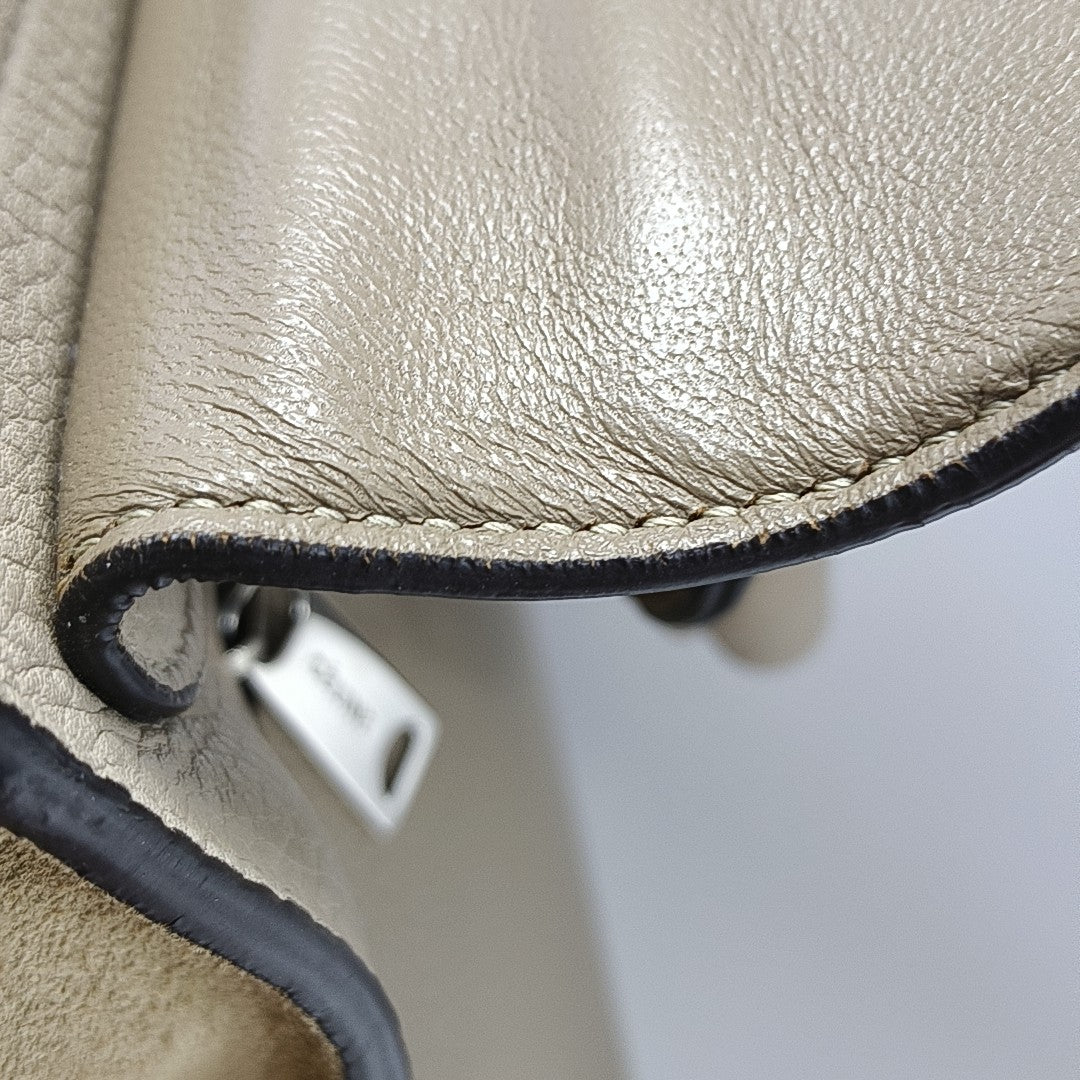 TRAPEZE Small Calfskin Beige