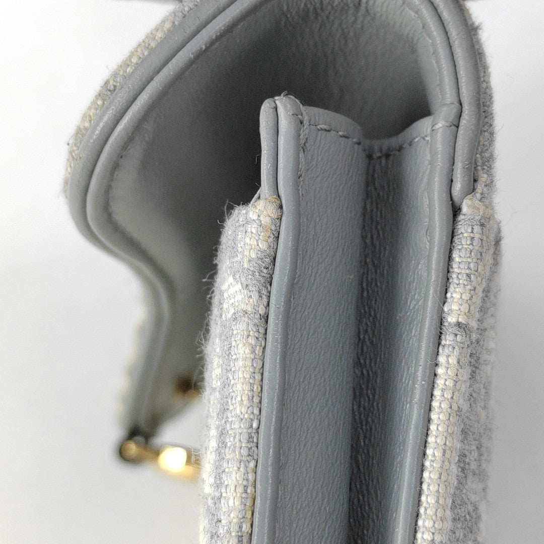 Saddle Mini Oblique Canvas Gray Wallet