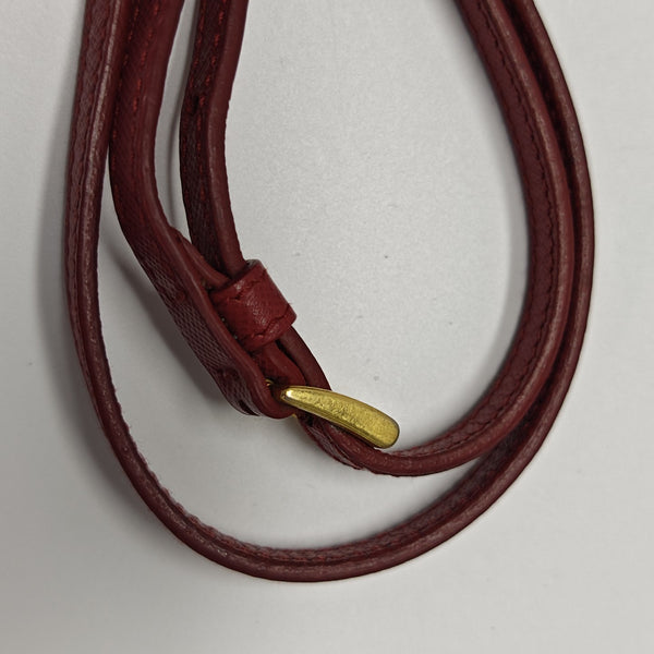 Saffiano Calfskin Shoulder Bag Red