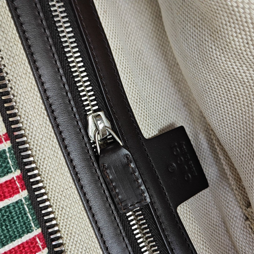Linen Top Handle Bag Multicolor