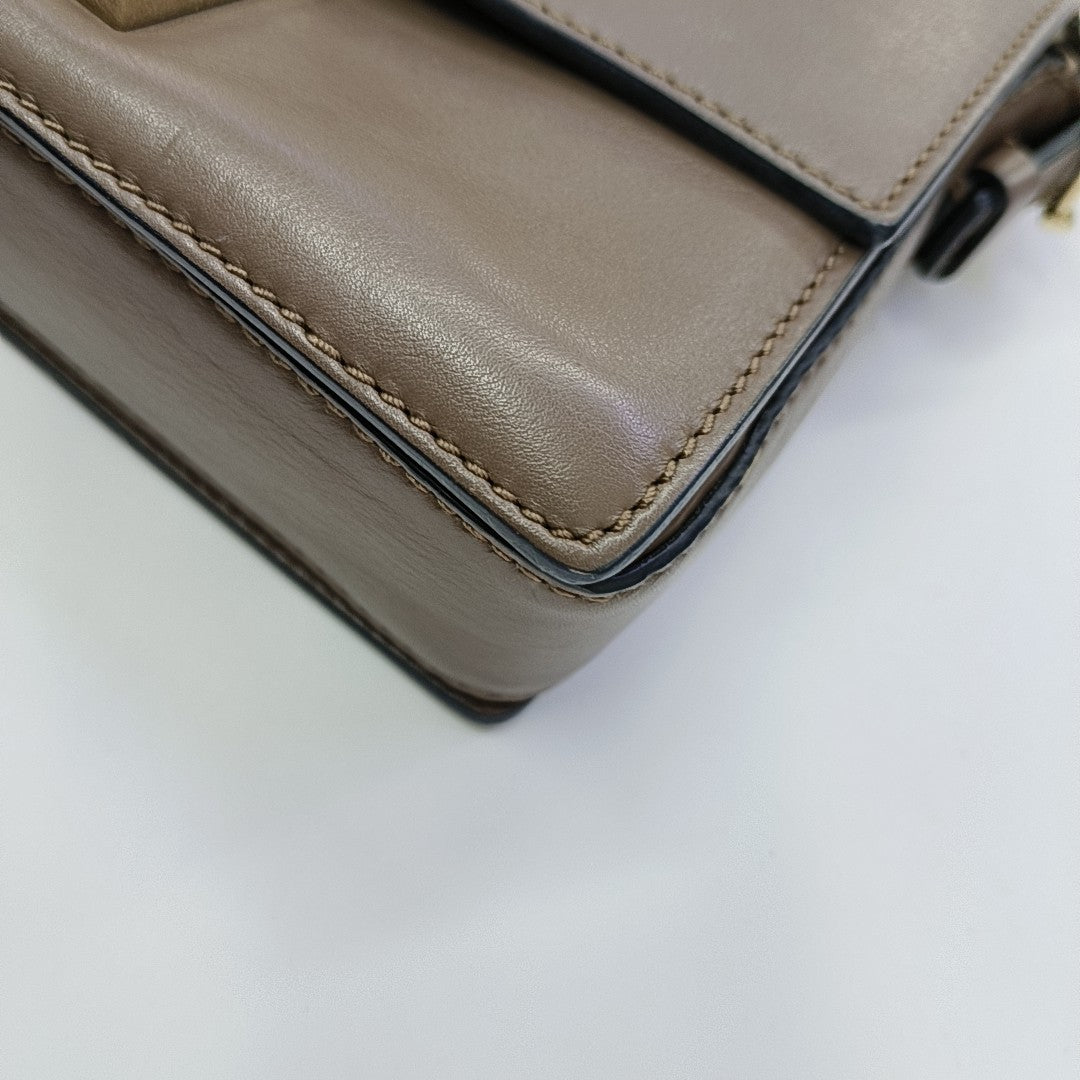 Calfskin Shoulder Bag Gray