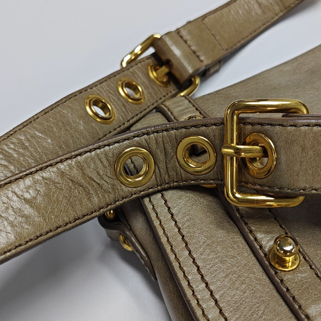 Calfskin Shoulder Bag Beige