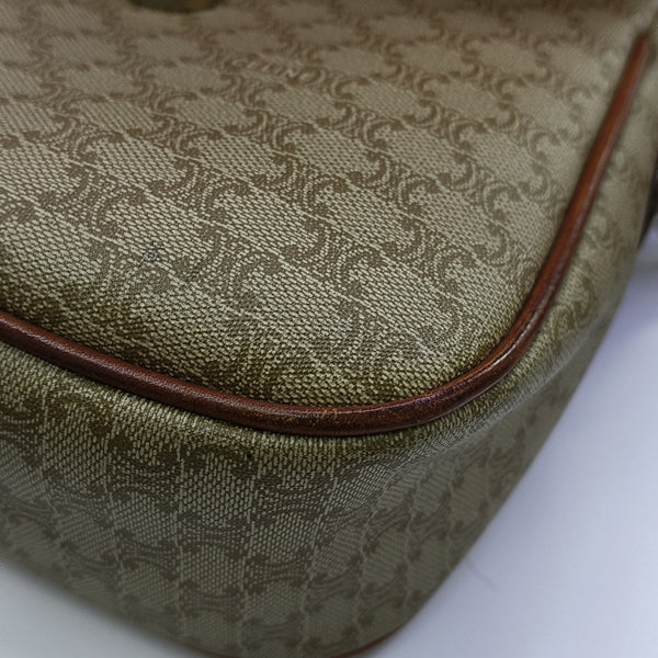 Coated Canvas Shoulder Bag Beige