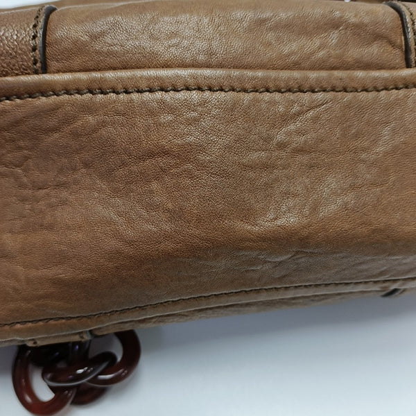 Lambskin Shoulder Bag Brown