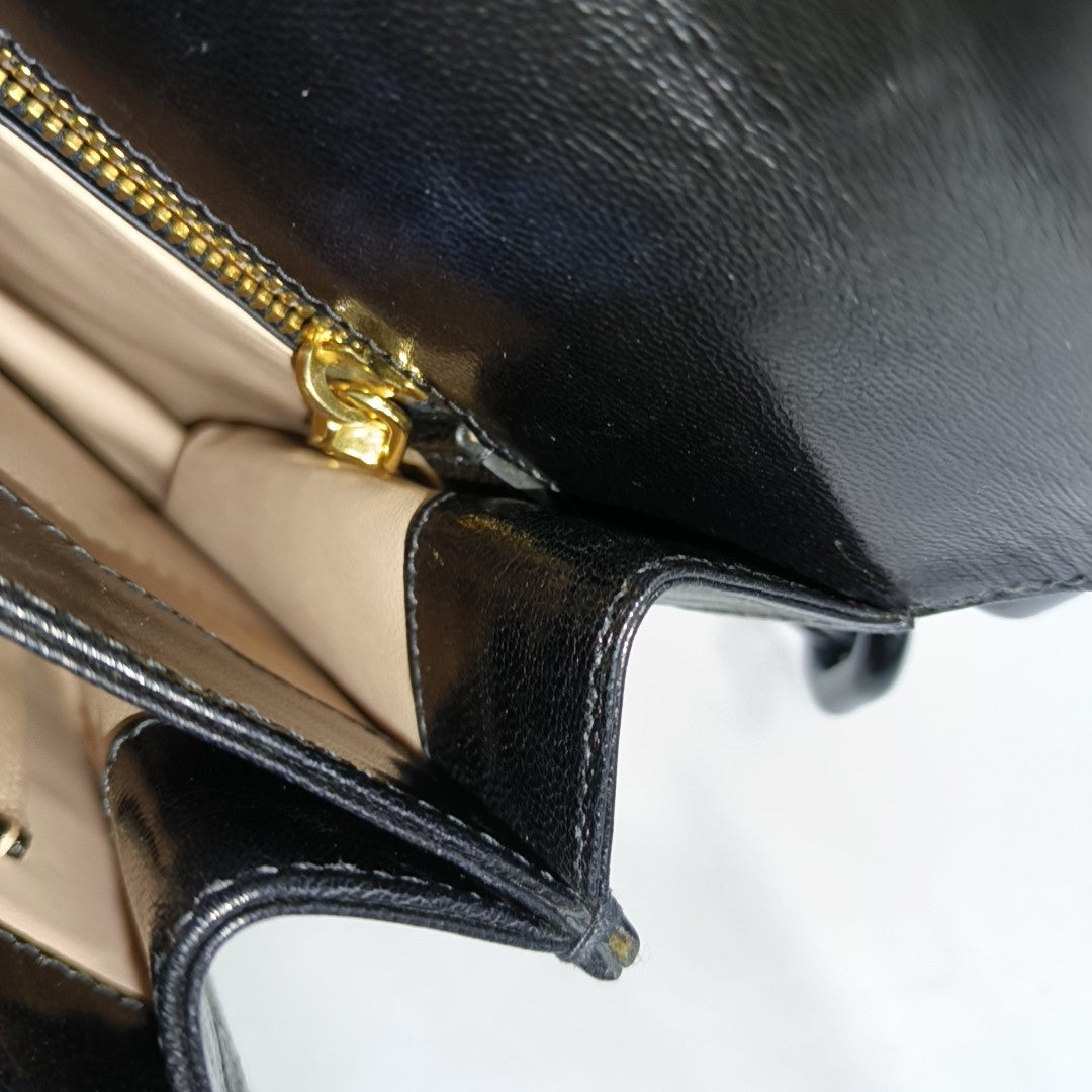 Leather Shoulder Bag Black