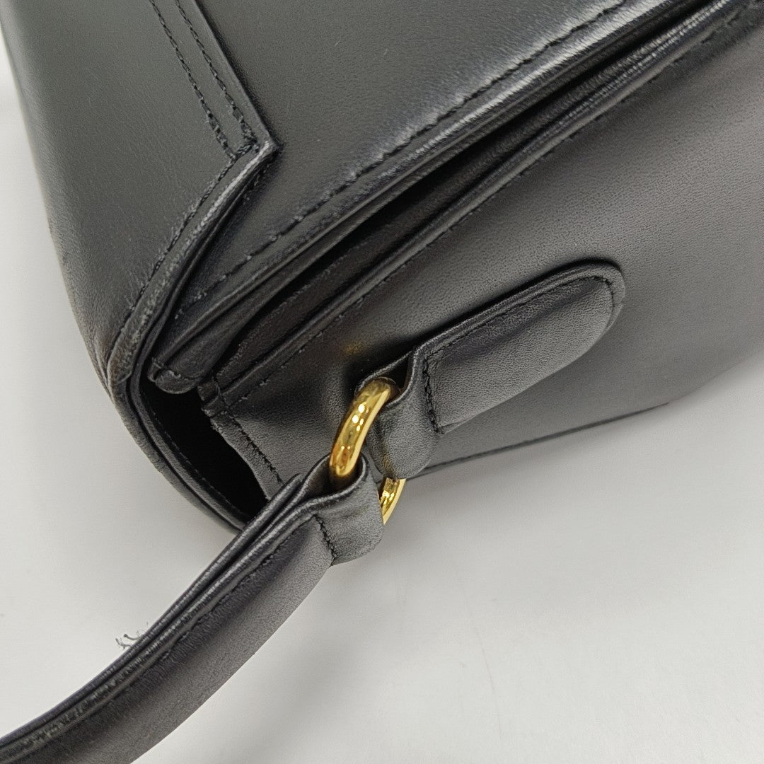 Calfskin Top Handle Bag Black
