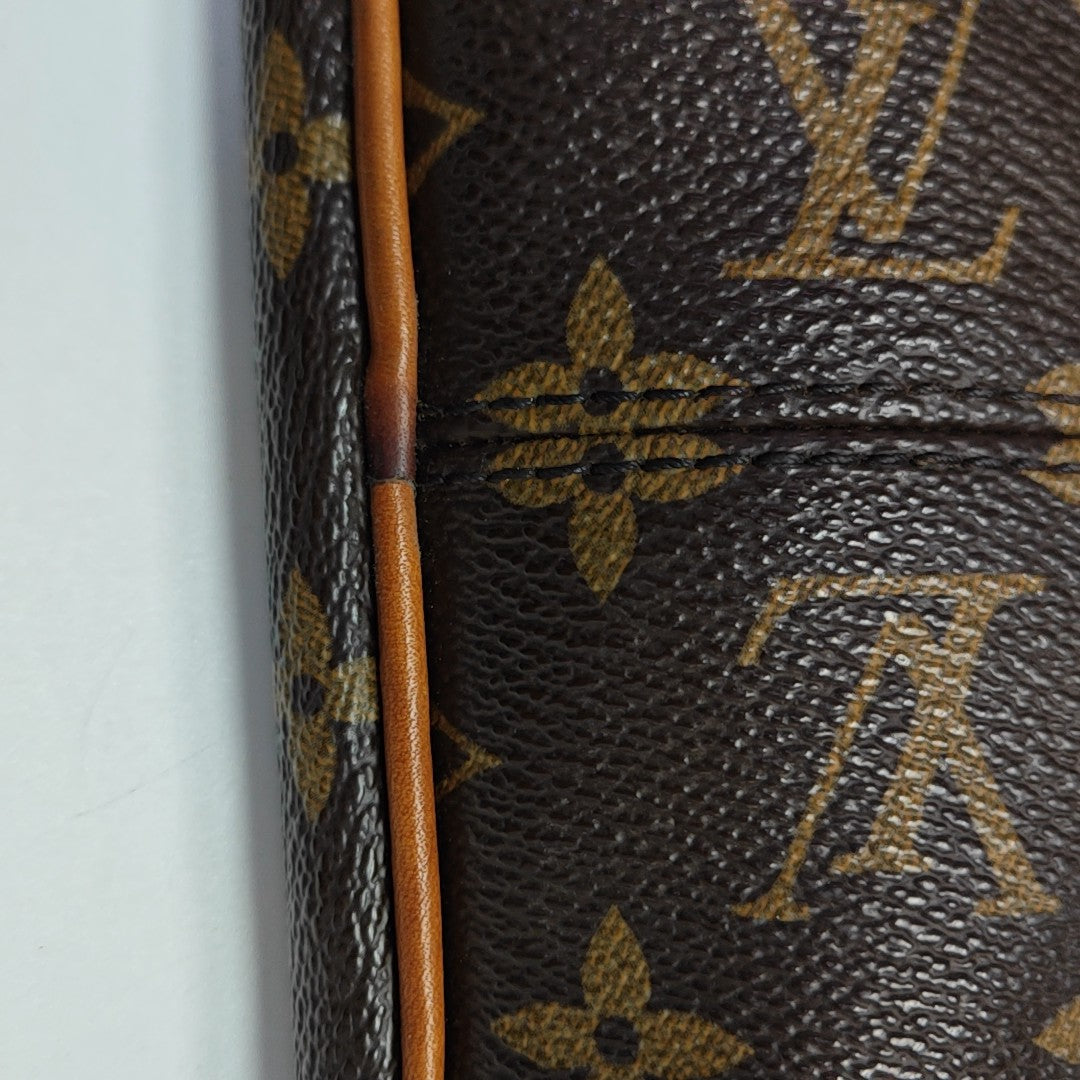 Monogram Coated Canvas Tote Bag Brown