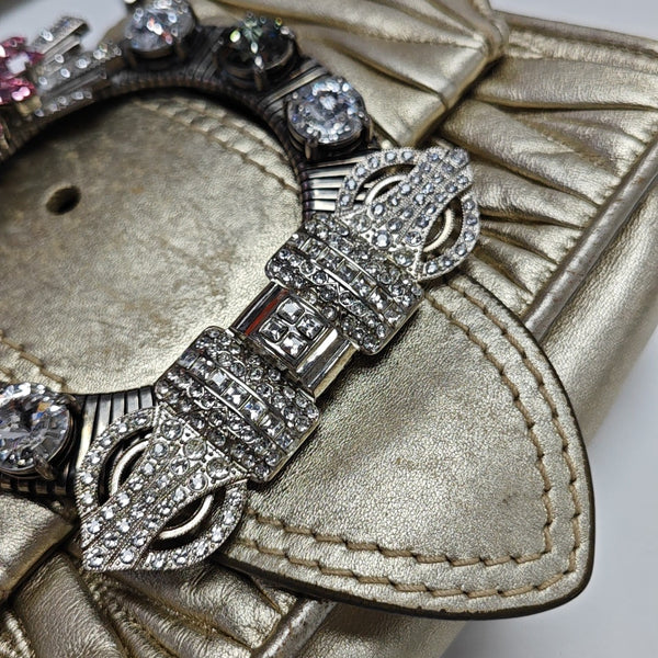 Miu Lady Quilted Lambskin Gold