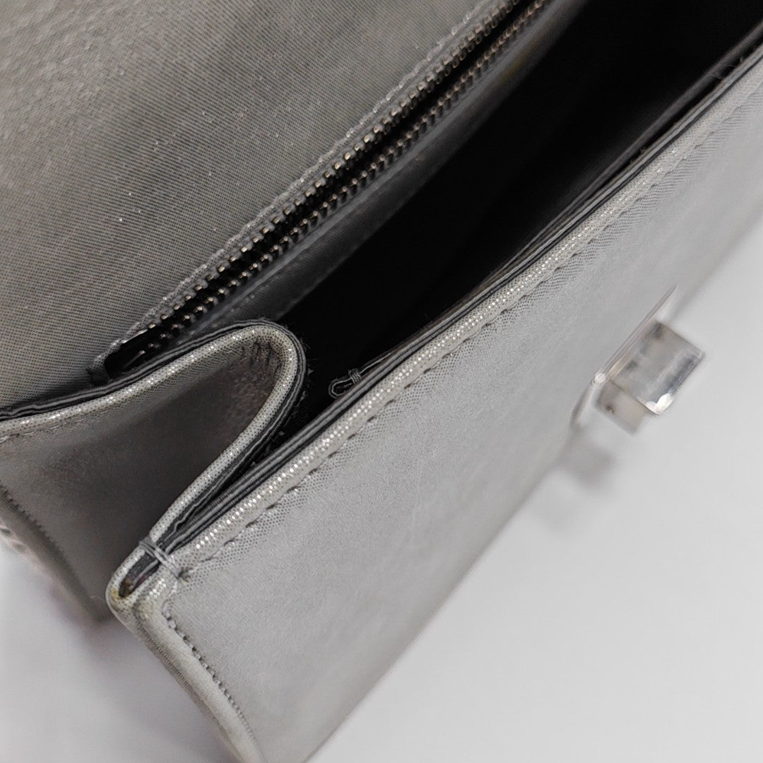 Diorama Small Cannage Calfskin Silver