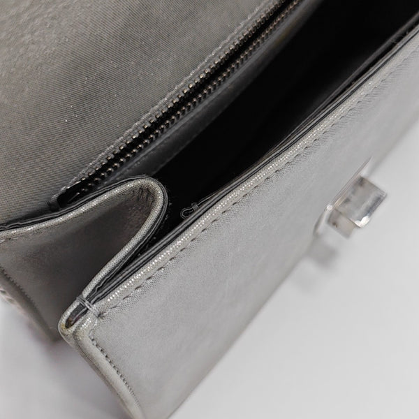 Diorama Small Cannage Calfskin Silver