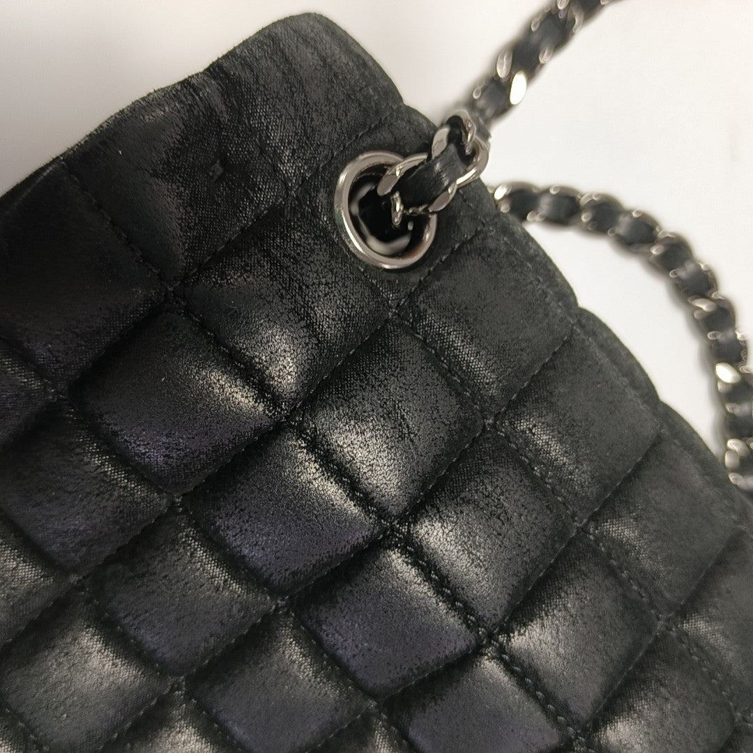 Quilted Calfskin Shoulder Bag Black