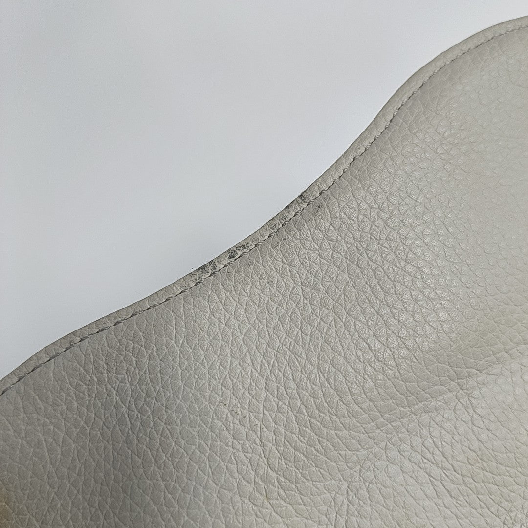 Saddle Mini Piel de Becerro Blanco