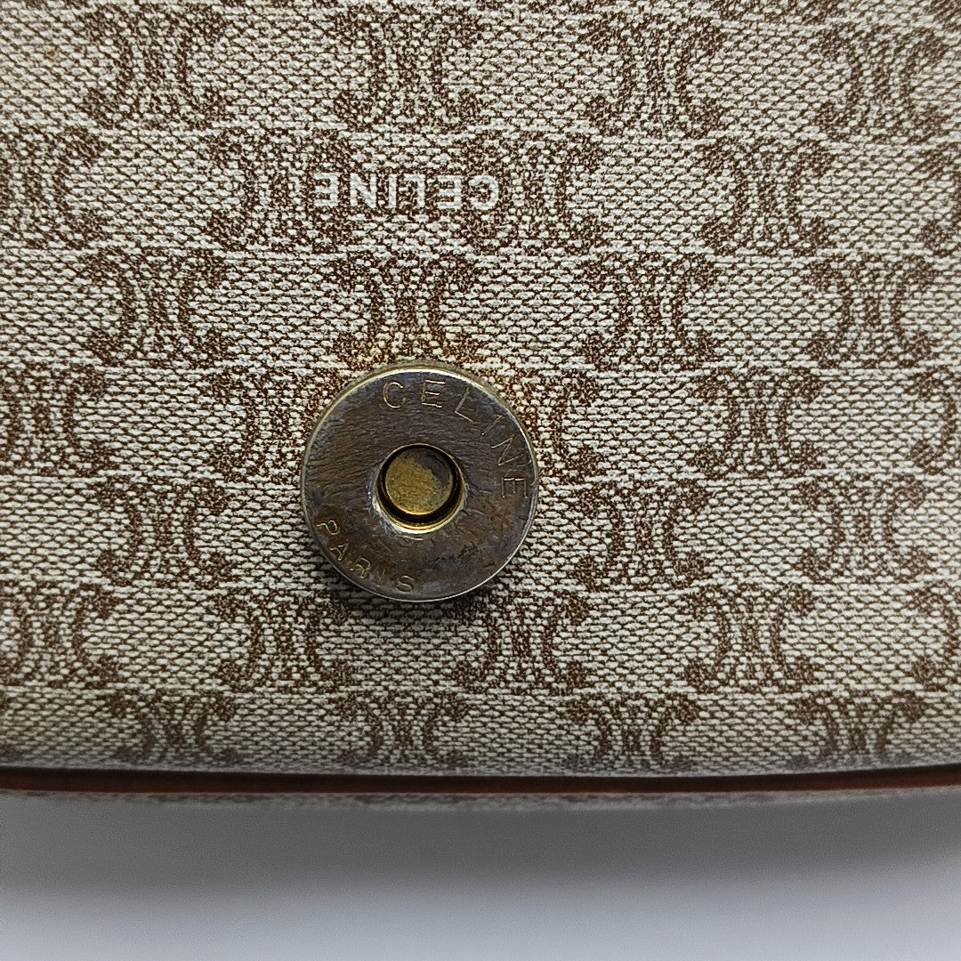 Coated Canvas Crossbody Bag Beige
