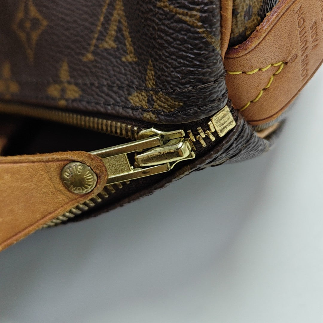 Monogram Coated Canvas Top Handle Bag 40 Brown