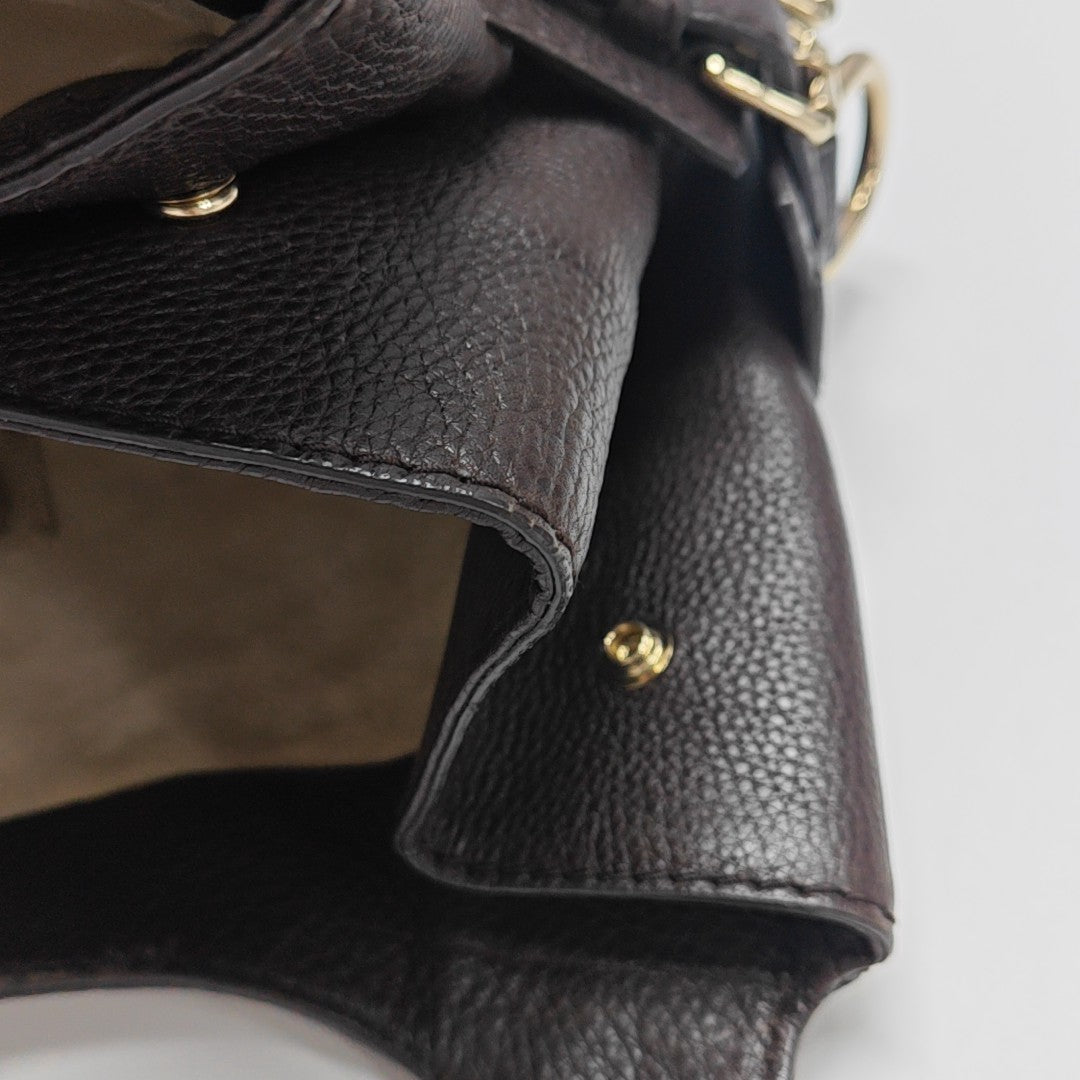 Calfskin Top Handle Bag Brown