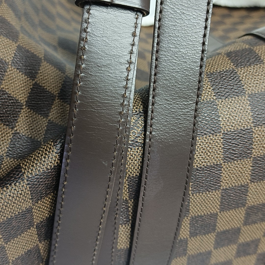 KEEPALL 55 Damier Ebene Coated Canvas Brown