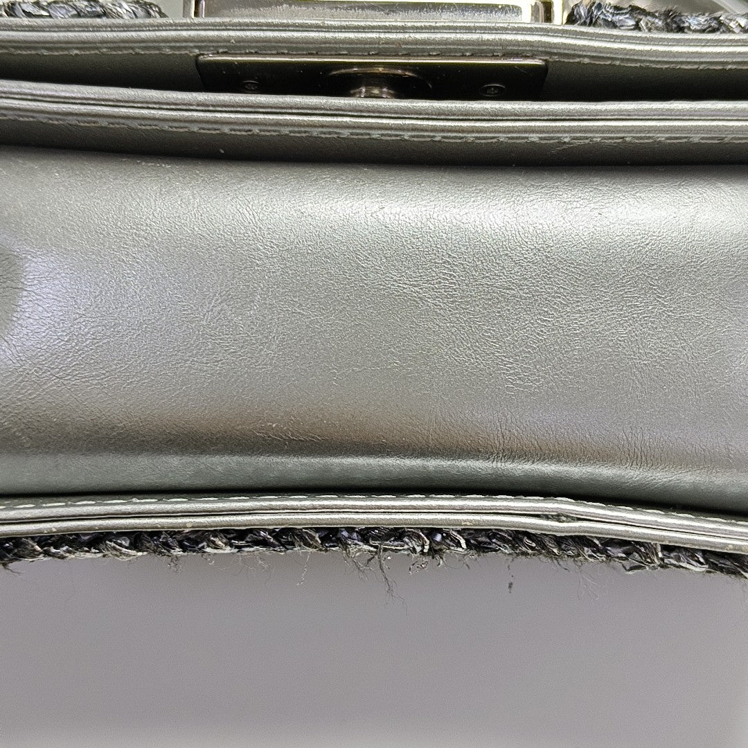 BOY CHANEL Small Chevron Calfskin Gray