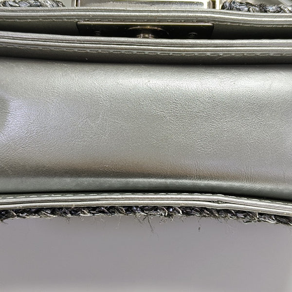 BOY CHANEL Small Chevron Calfskin Gray