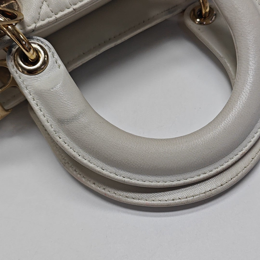 Lady Dior Small Cannage Lambskin White