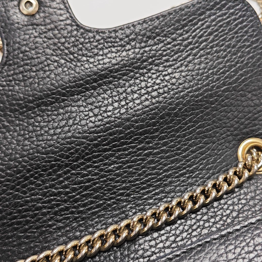 Interlocking G Small Calfskin Black