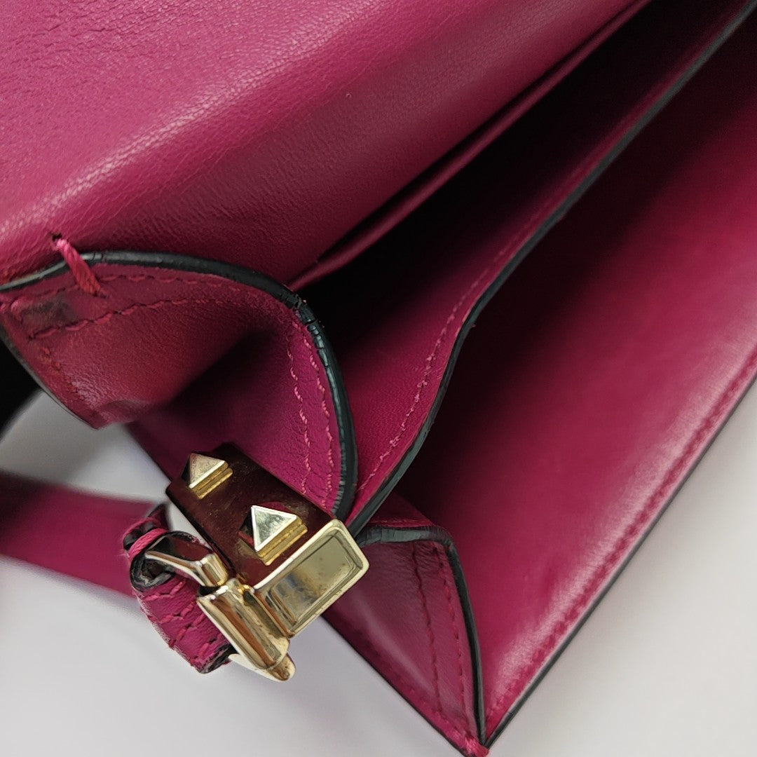 Calfskin Shoulder Bag Purple