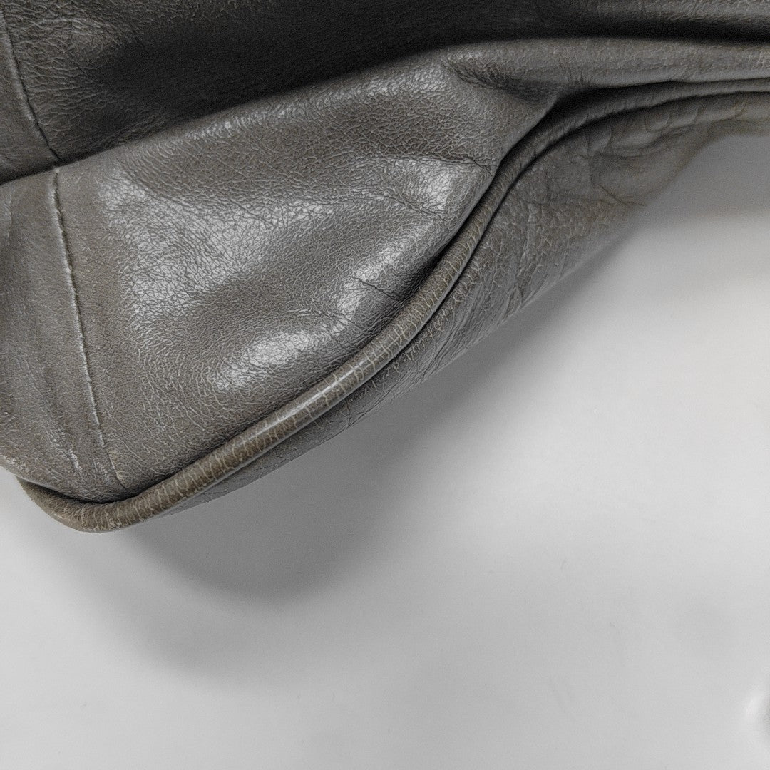 Calfskin Top Handle Bag Gray