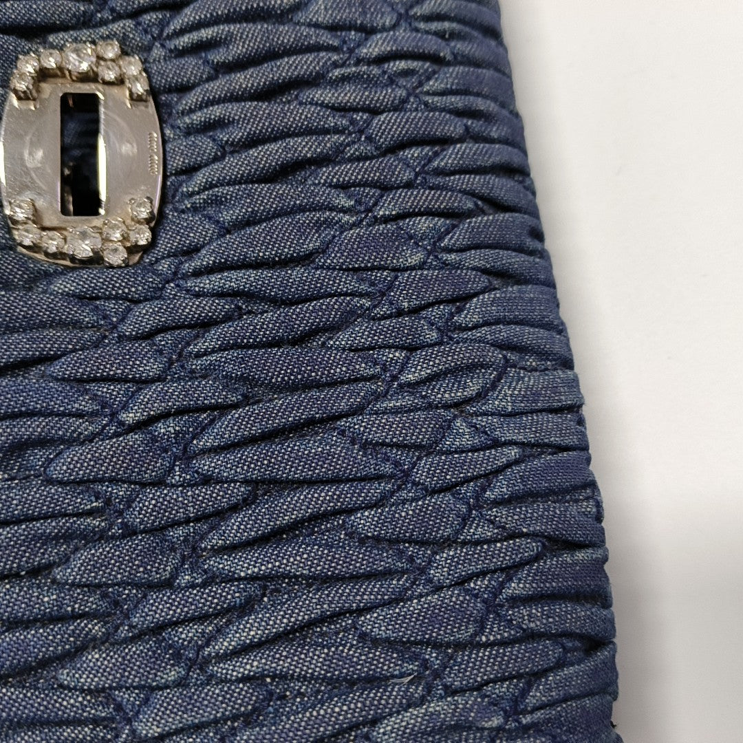 Crystal Quilted Denim Blue