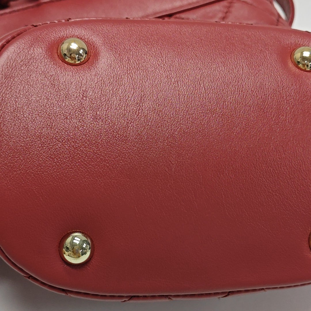Quilted Calfskin Shoulder Bag Red