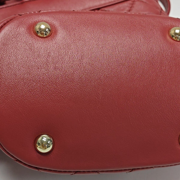 Quilted Calfskin Shoulder Bag Red