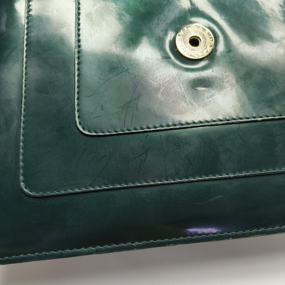 SERPENTI FOREVER Medium Quilted Patent Leather Green