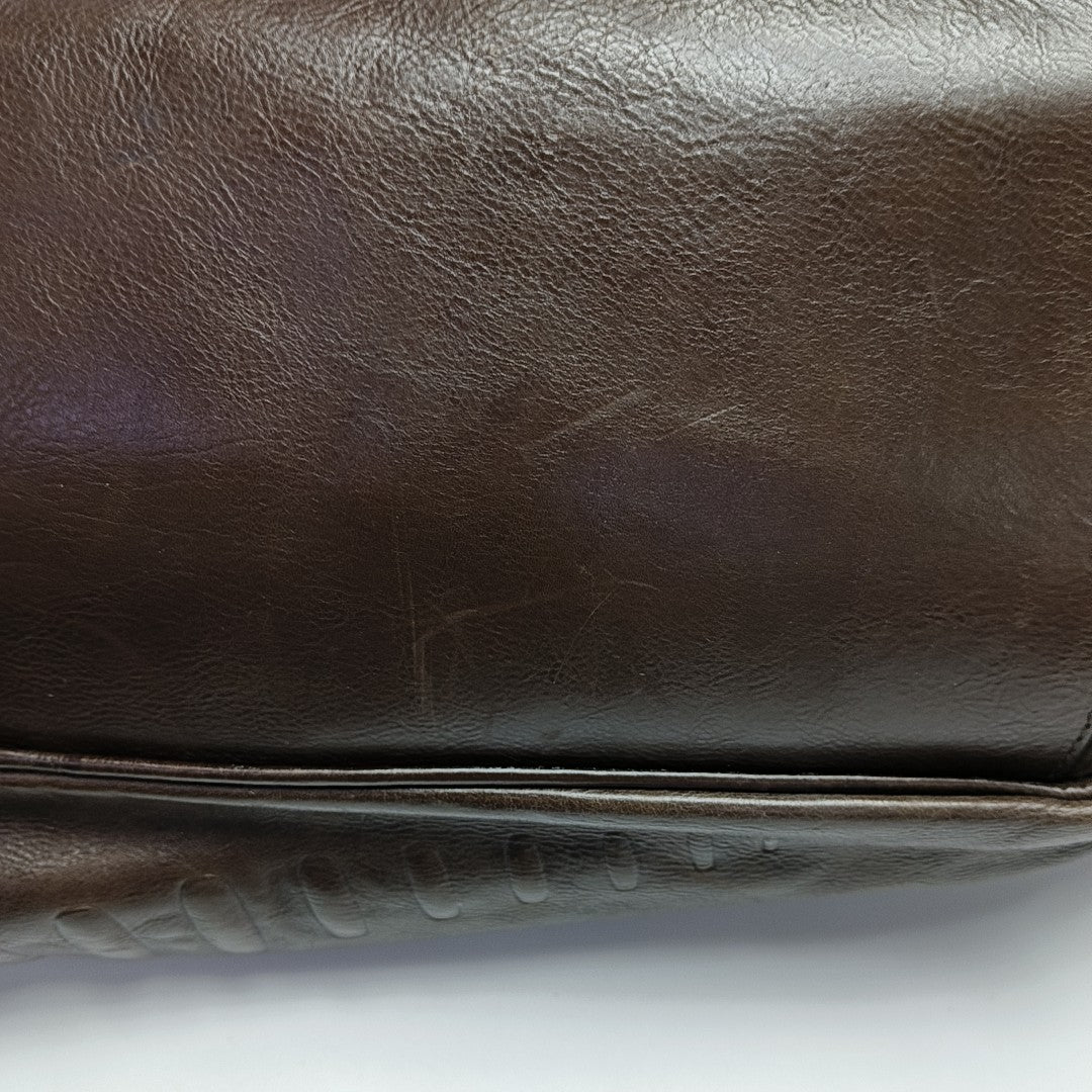 Calfskin Shoulder Bag Brown
