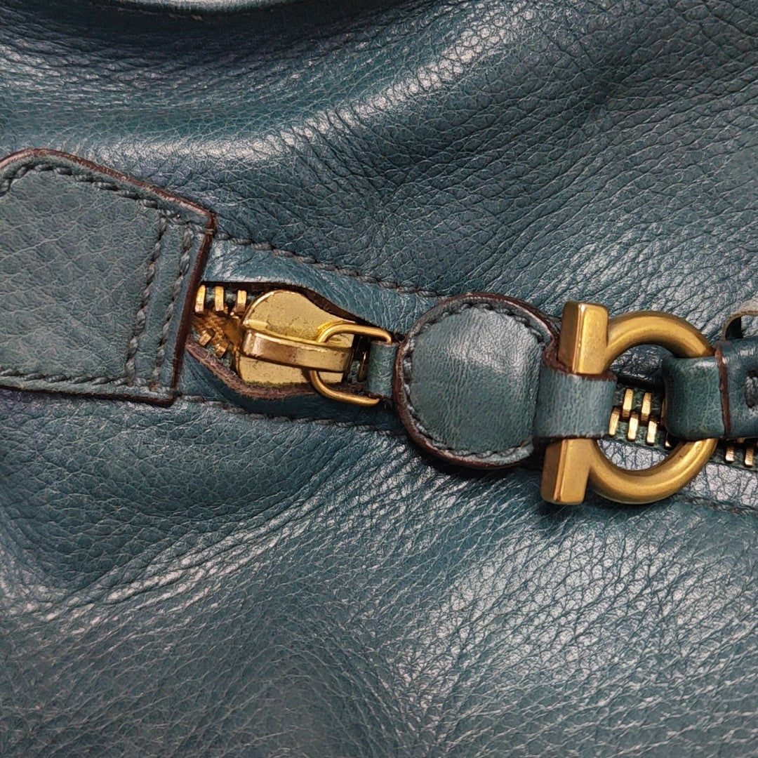 Calfskin Top Handle Bag Green