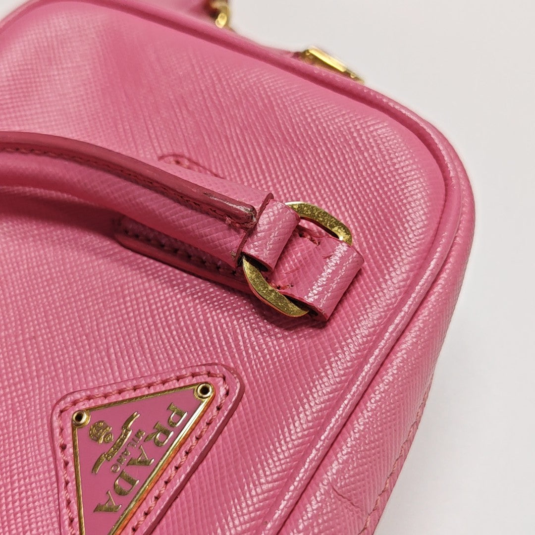 Saffiano Calfskin Shoulder Bag Pink