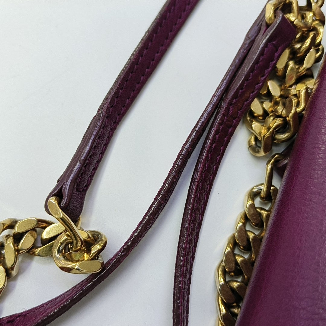 Calfskin Shoulder Bag Purple