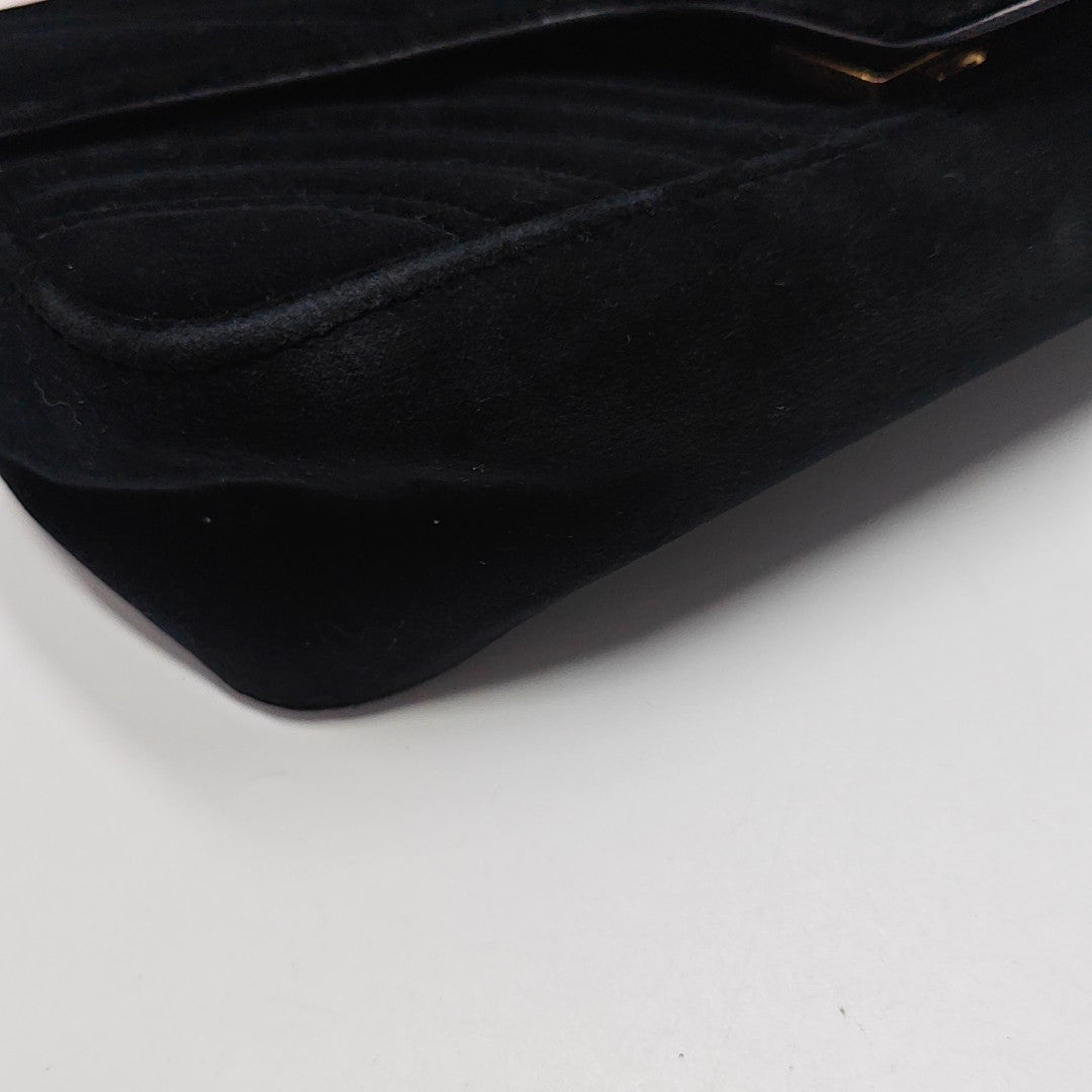 GG Marmont Medium Quilted Velvet Black