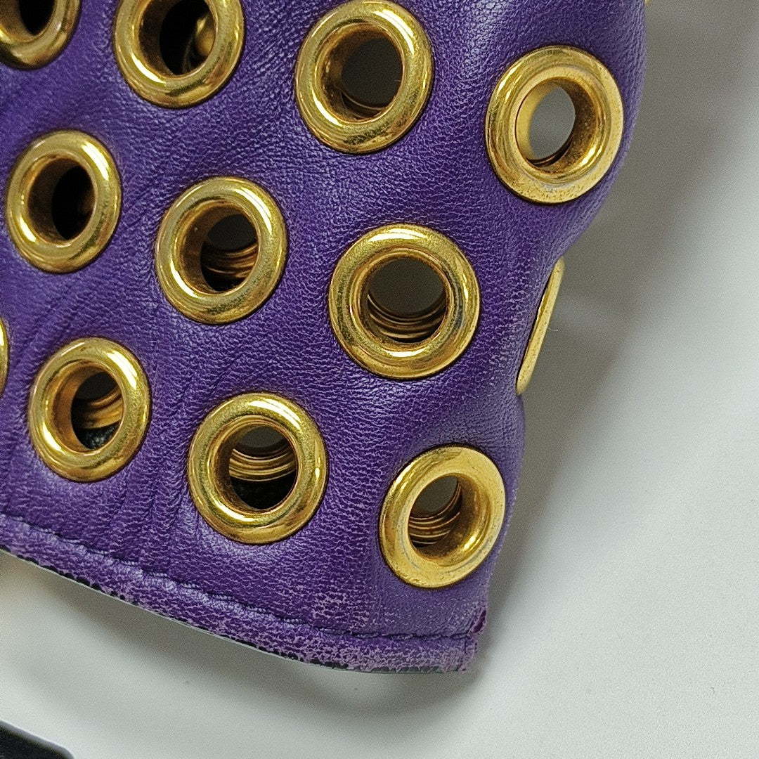 Zipper Wallet Quilted Lambskin Purple