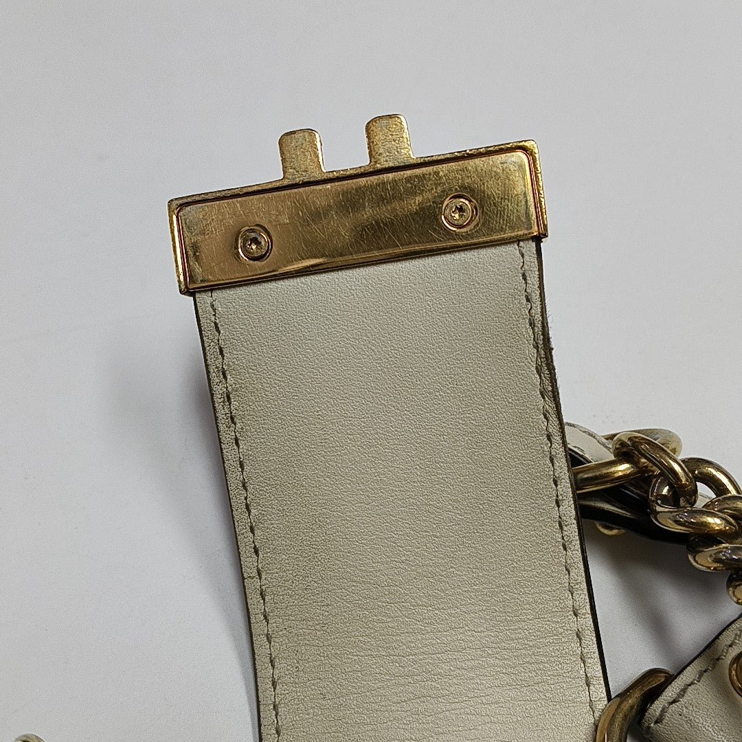 Padlock Small Monogram Coated Canvas Beige