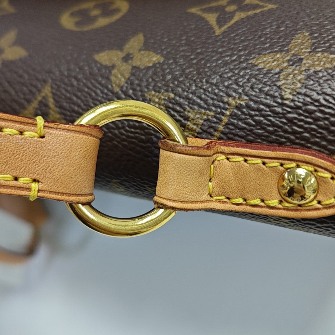CLUNY MM Monogram Coated Canvas Brown