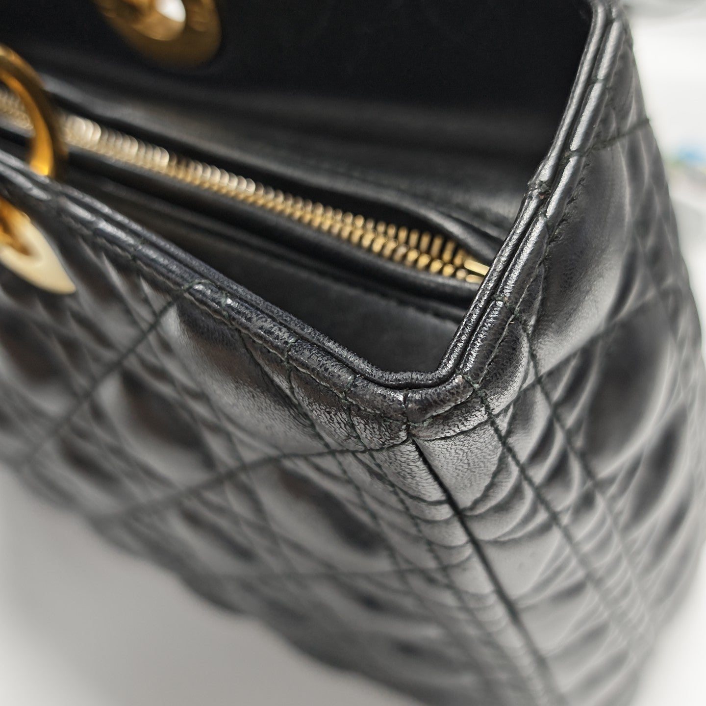 Lady Dior Large Cannage Lambskin Black