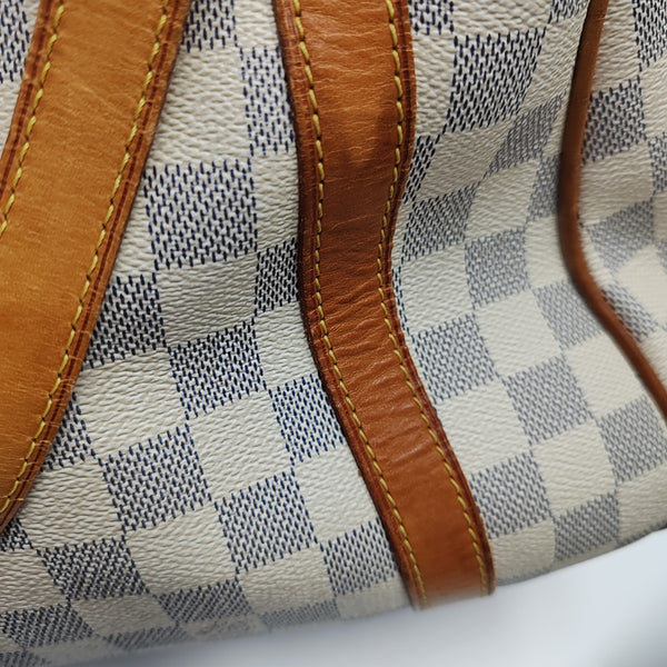 STRESA PM Damier Azur Coated Canvas White