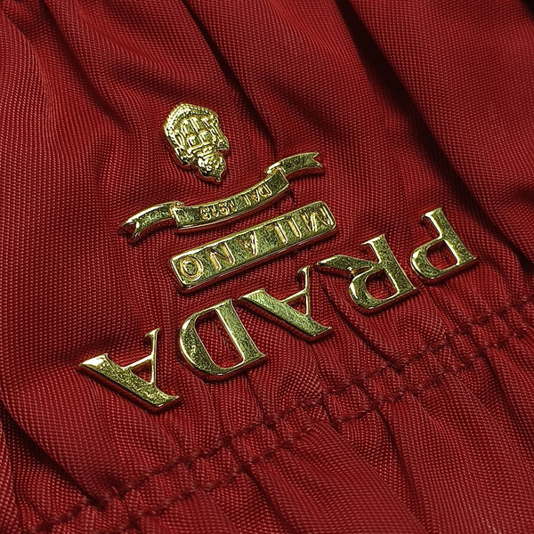 Quilted Nylon Tote Bag Red