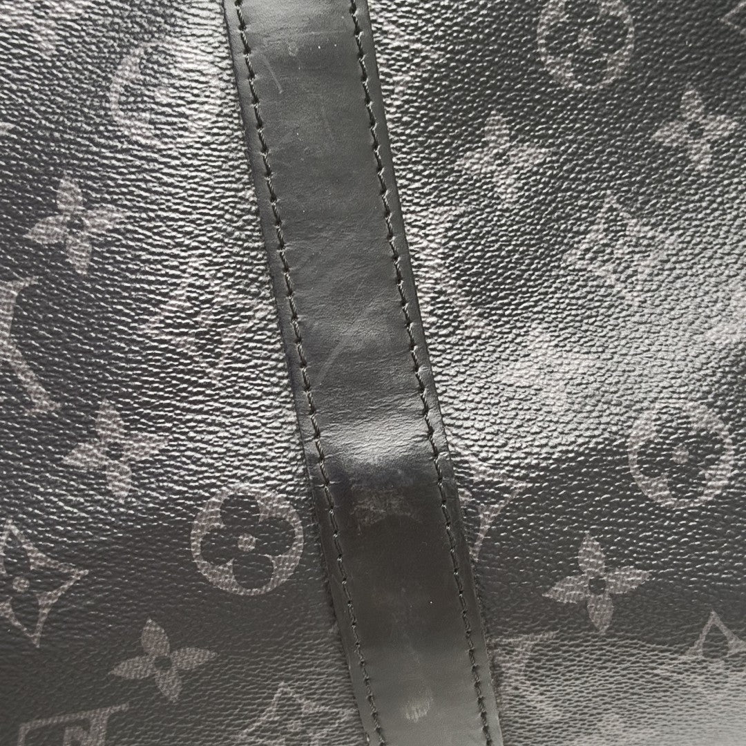 KEEPALL 55 Monogram Coated Canvas Black