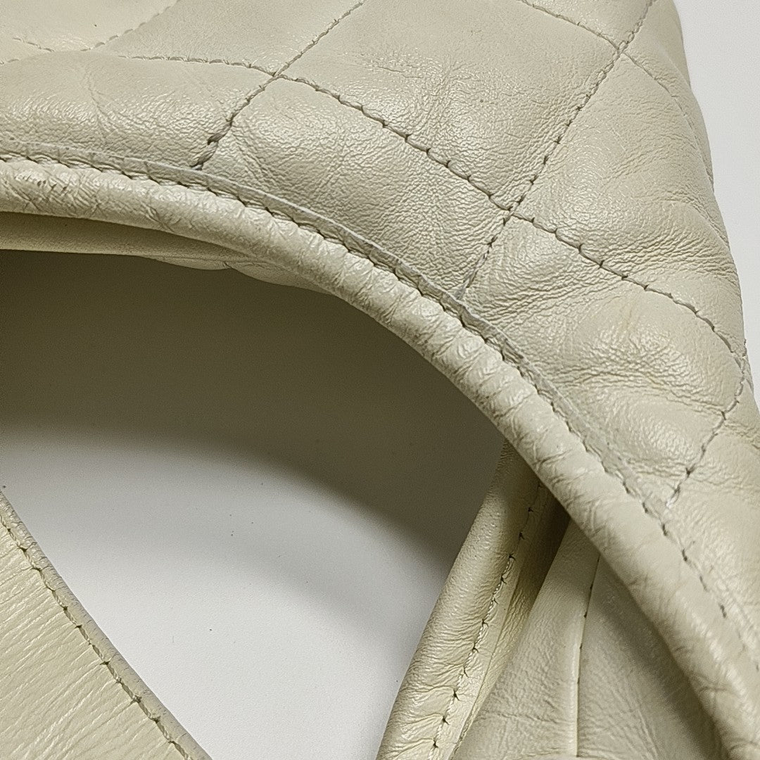 Quilted Calfskin Tote Bag White